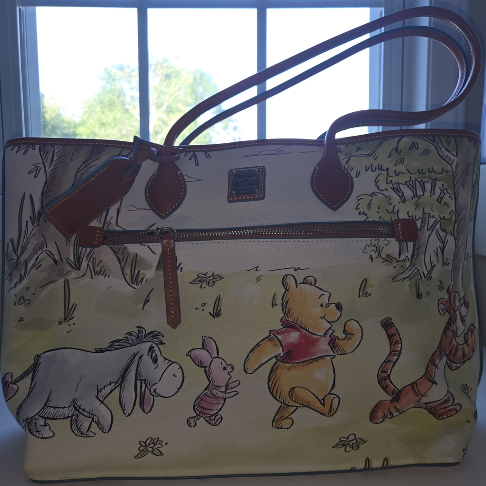 Dooney & Bourke Cream and Brown Tote Bag with Winnie the Pooh Design
